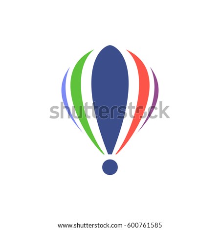 Isolated icon of hot air balloon flat design