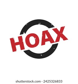 Isolated icon label of old grungy no hoax, do not share fake news