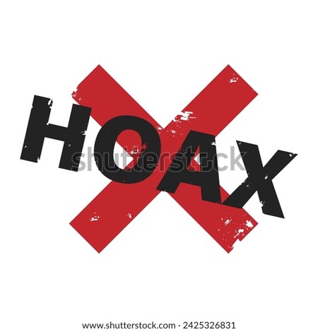 Isolated icon label of old grungy no hoax, do not share fake news