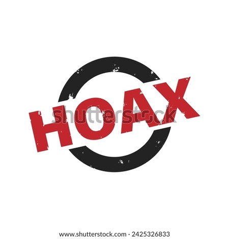 Isolated icon label of old grungy no hoax, do not share fake news