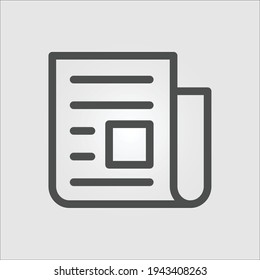Isolated icon of a newspaper sheet