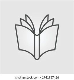 Isolated icon of an open book