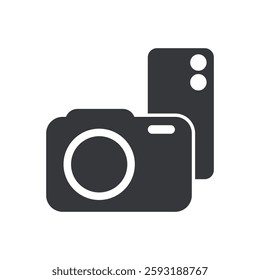 Isolated icon phone camera, cellphone photography, mobile picture cam
