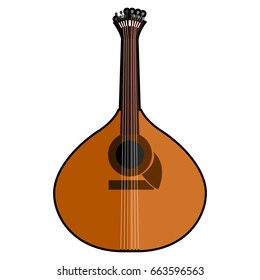 Isolated icon of a portuguese guitar, Vector illustration