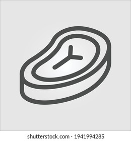 Isolated icon of a raw beef t-bone meat