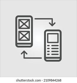 Isolated icon representing the development of a working prototype in UXUI