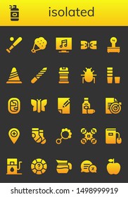 isolated icon set. 26 filled isolated icons.  Simple modern icons about  - Baseball, Spray bottle, Bouquet, Television, Bow tie, Scales, Cone, Nail file, Condiments, Parasite