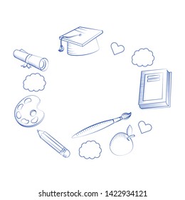 Isolated icon set of school design vector illustration