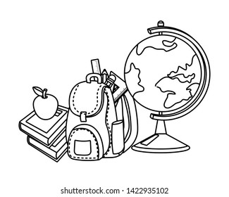 Isolated icon set of school design vector illustration