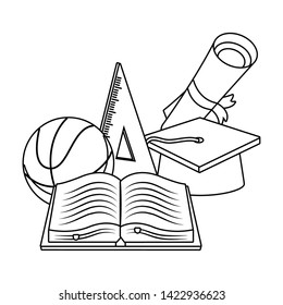 Isolated icon set of school design vector illustration