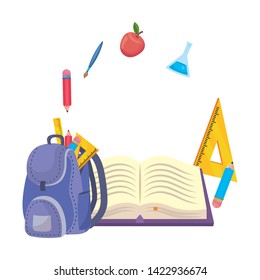 Isolated icon set of school design vector illustration