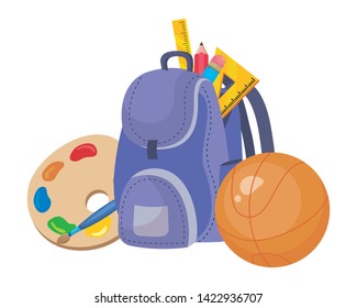 Isolated icon set of school design vector illustration