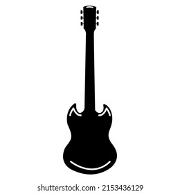 Isolated Icon, Shape Electric Guitar Outline SG