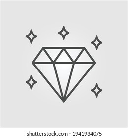 Einzeln Symbol eines leuchtenden Diamanten