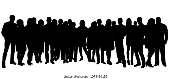 Isolated Icon Silhouette Group People Crowd Stock Vector (Royalty Free ...