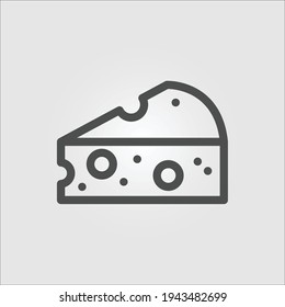 Isolated icon of a slice of cheese
