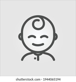 Isolated icon of a small child smiling