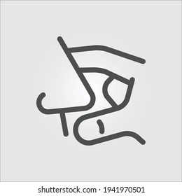 Isolated icon of someone unpinching their nose