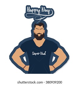 Isolated icon of a super dad on a white background for father's day