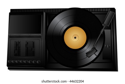 Isolated icon of a turntable. Vector illustration.