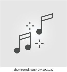 Isolated icon of two musical notes - a quaver or eighth note