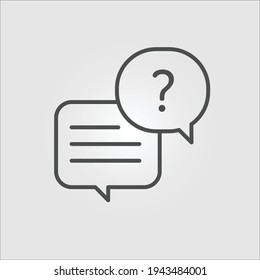 Isolated icon of two speech bubbles indicating a question and an answer