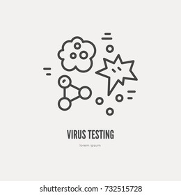 Isolated icon of virus. Medical line style illustration.