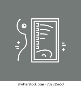 Isolated icon of xray made in vector. Medical line style illustration.