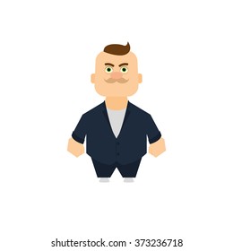 Isolated iconic businessman on a white background