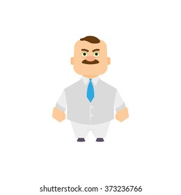 Isolated iconic businessman on a white background