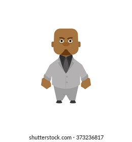 Isolated iconic businessman on a white background