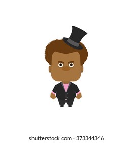 Isolated iconic male with fashion clothes on a white background
