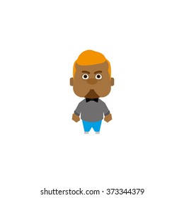 Isolated iconic male with fashion clothes on a white background