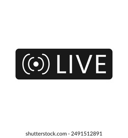 Iconos aislados para streaming, transmisión en vivo, televisión, espectáculos, actuaciones en vivo. Ilustración vectorial