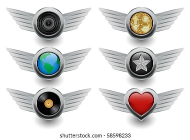Isolated icons. Vector illustration.