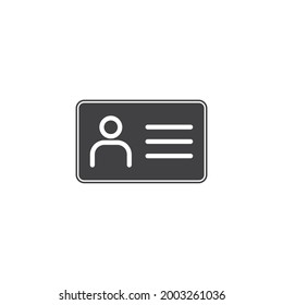 icono de signo de tarjeta de identificación aislada, ilustración vectorial