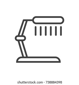 Isolated Illuminator Outline Symbol On Clean Background. Vector Table Lamp Element In Trendy Style.