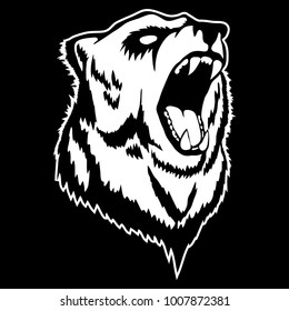 Isolated illustration of a bear's head