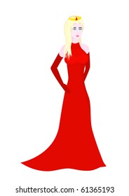 Isolated illustration of beautiful princess