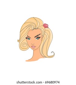 Isolated Illustration of a beautiful woman's face