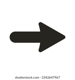 Isolated illustration of black pictogram arrow direction, rotatable right, left, up, down for template navigation, orientation, forward icon