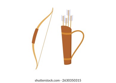 Ilustração Isolada De Um Conjunto De Arcos E Setas Com Um Arco E Tremedeira Em Um Plano De Fundo Branco