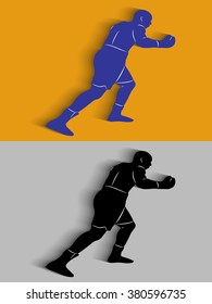 isolated illustration of boxer , simple drawing with shadow