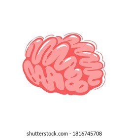 Isolated illustration of a brain. Halloween clipart