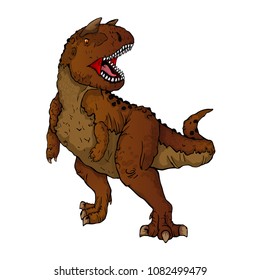 Isolated illustration of a cartoon Carnotaur