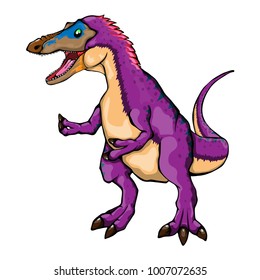 Isolated illustration of a cartoon dinosaur
