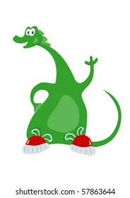 Isolated illustration of cartoon dinosaur
