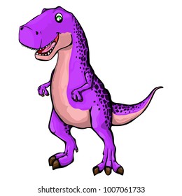 Isolated illustration of a cartoon Tyrannosaurus