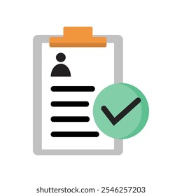 Isolated illustration check document, check list form for business graphic design