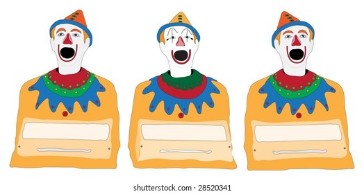 Isolated Illustration of Clown Fair Ground Game